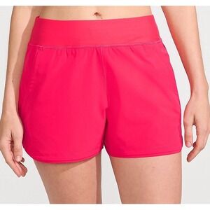 Lands End Size 16 Pink Quick Dry Swimsuit Board Shorts 3" Bottom Swim UPF50 PINK
